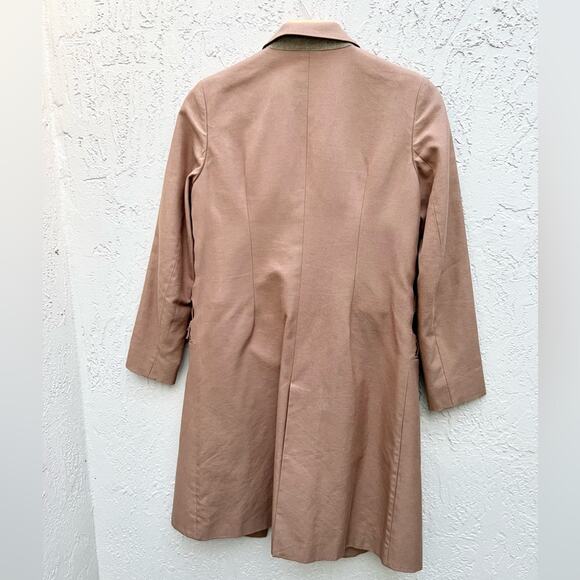 Helmut Lang Long Sleeve Side Cut Out Button Front Long Coat Brown Women's US 6 - Picture 3 of 13
